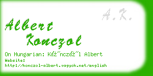 albert konczol business card